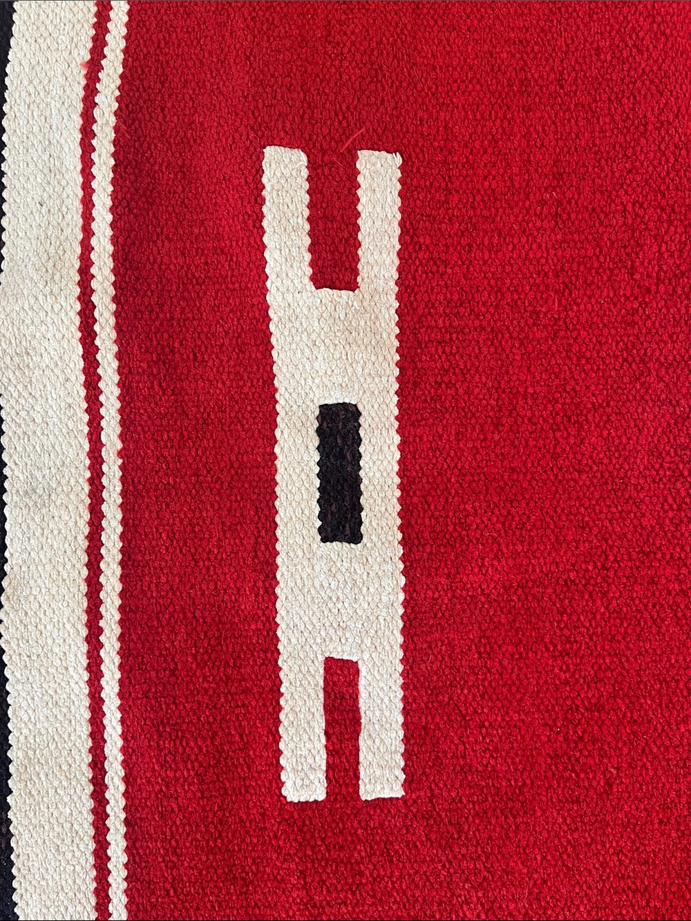 Vintage Zapotec woven wool rug geometric Southwestern 19 x 47” - Picture 4 of 5